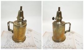 Antique 19th Century Imported French Brass Paraffin Oil Lamp