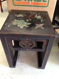 Black Lacquered Oriental Side Table
