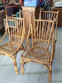 Set of 4 Vintage Bamboo Chairs