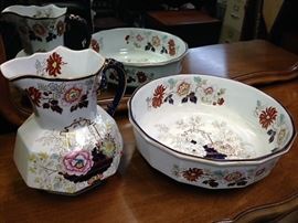 Mason's Pitcher and Bowl Set