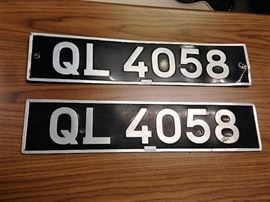 Vintage British License Plates