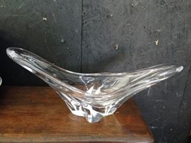 Crystal Center Bowl signed Daum France