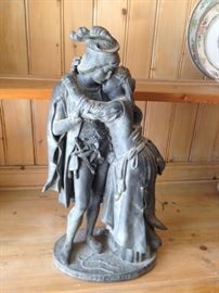 Old Cast Iron Romeo & Juliette Sculpture