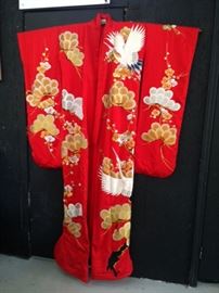 Vintage Chinese Embroidered Silk Wedding Robe