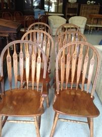 Set of 6 Oak Dining Chairs