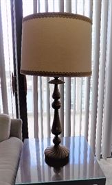 PAIR OF TRANSITIONAL BRASS LAMPS-$140.00