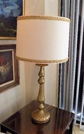 PAIR OF TRANSITIONAL BRASS LAMPS- $140.00