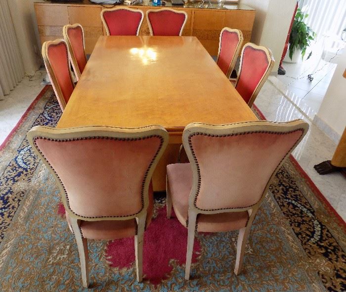 TRANSITIONAL MOVEIS TEPPERMAN GALLERY- "1958" DINING TABLE WITH 2 CONCEALED LEAVES-$400.00 -COMFORTABLY SEATS 10 - 6 FT L X 39" D