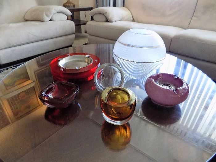 RED ASHTRAY AND  ROUND WHITE CENTERPIECE BOWL SOLD- ALL OTHER PIECES AVAILABLE