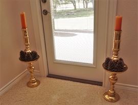 Large brass candle sticks