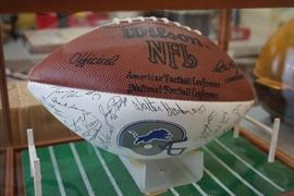 Signed Detroit Lions football