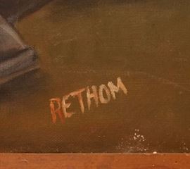 Original Vietnam war painting signed Rethom