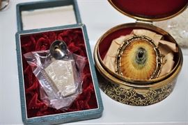 Sterling perfume bottle and funnel