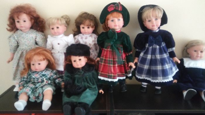 (1 doll SOLD) Gotz dolls from Germany, purchased in the 90s.  Each doll has a summer & winter outfit