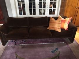 Vintage Maraglunga Three Seater Sofa - This nice and comfortable three-seat sofa “Maralunga” was designed by Vico Magistretti for Cassina in 1973. Maralunga is one of the most famous Italian design sofas, a landmark that has inspired generations of designers and products. It is a very comfortable design with adjustable headrests that can be folded up or down to suit each user. 28.35 in.Hx93.7 in.Wx37.4 in.D