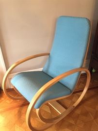 Turquoise Art Deco Rocking Chair