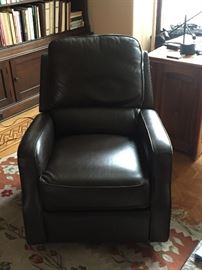 Leather swivel recliner - Like new condition.