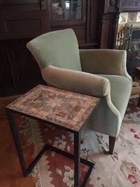 pale green microfiber chair