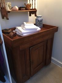 Antique Dry Sink - Could be used for so many things. Bar and liquor cabinet, baby changing station, or storage for guest bath!