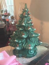Ceramic Xmas decorative electric lamp
