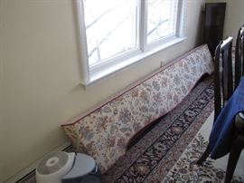 cornice - also has matching drapes with thin see through inside curtains complete with rods and other hardware.