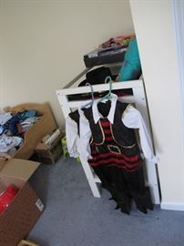 Twin costumes - everything is two of a kind.  Most unusual to find these in such good condition.  Note the toddler bed on the left side of the picture