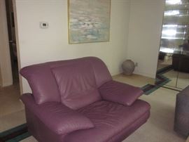 Contemporary Purple Leather Chair