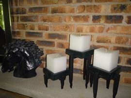 Candles, Horse head sculpture 