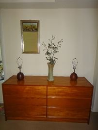 Teak 6 Drawer Dresser 