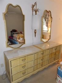 vintage marble top dresser w/ mirrors