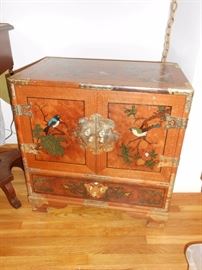 handpainted oriental small chest