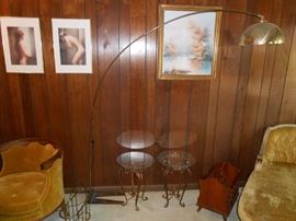 vintage floor lamp & art