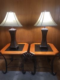 pair end tables and pair table lamps