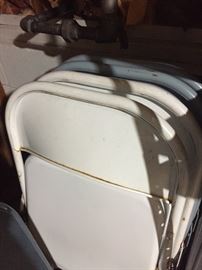 folding chairs and 2 square folding tables