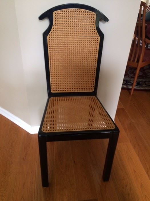 Black Lacquer and Cane seat/back Side Chair