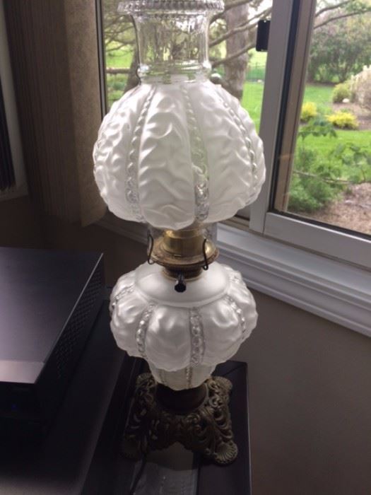 Bubble Glass Antique Lamp brass base