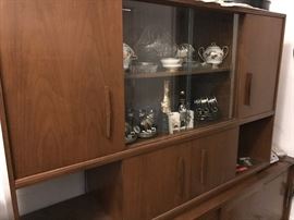 China cabinet midcentury  brown  close