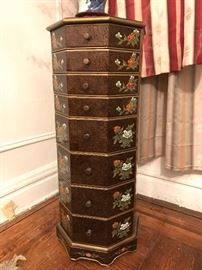 Chest of drawers floral  brown  small