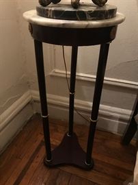 Pedestal wood and marble