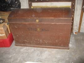 Large camel back steamer trunk