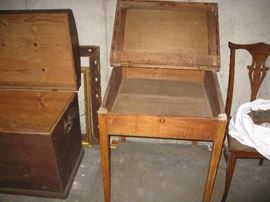 Slat front desk compartment