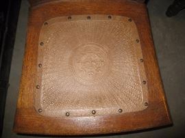 Leather seat on (6) chairs