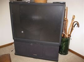 large TV, canes
