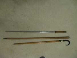 Canes, 1 with sword