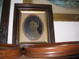 Victorian lady picture original frame