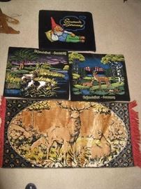 3 pillow cases from Germany and 1 small rug