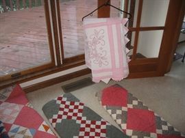 Embroidered and piecework quilts