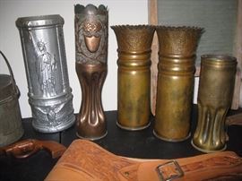 Trench Art - Liberty, Verdon, 2 vases and a small vase