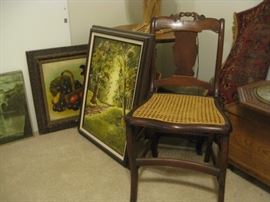 Early 1900's cane woven wood chair
