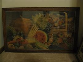 Large picture of various fruits in original frame